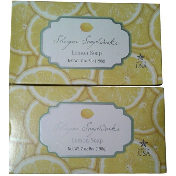 Shugar Soapworks Lemon Soap 2 bars Vegan NIP NEW - Picture 1 of 4